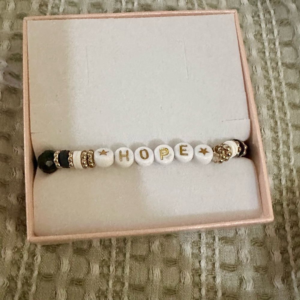 Elegant White and Gold 'Hope' Bracelet